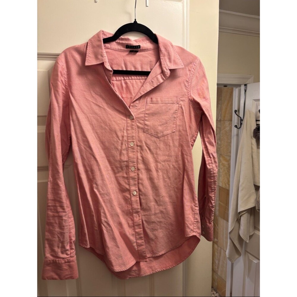 Theory Pink Button-Down Shirt